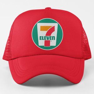 NEW 7 Eleven 711 1968 Retro Roundel Logo Foam Trucker Mesh Snapback Hat RED